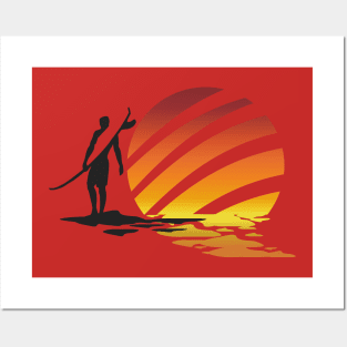 Surfing Sunrise Posters and Art